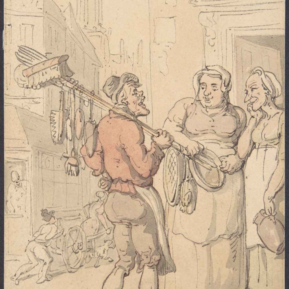 Thomas Rowlandson, Street Scene: Vendor of Brushes